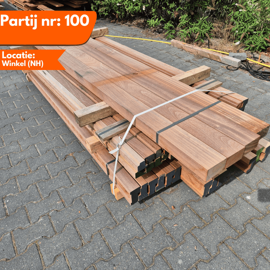 Partij Meranti Kozijnhout 2450-3340x67-115x54-114mm