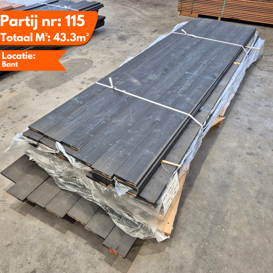 Thermo Vuren Planken (Zwart) 3000x140x18mm