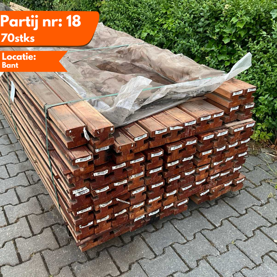 Bangkirai Schuttingpalen 2000x90x90mm