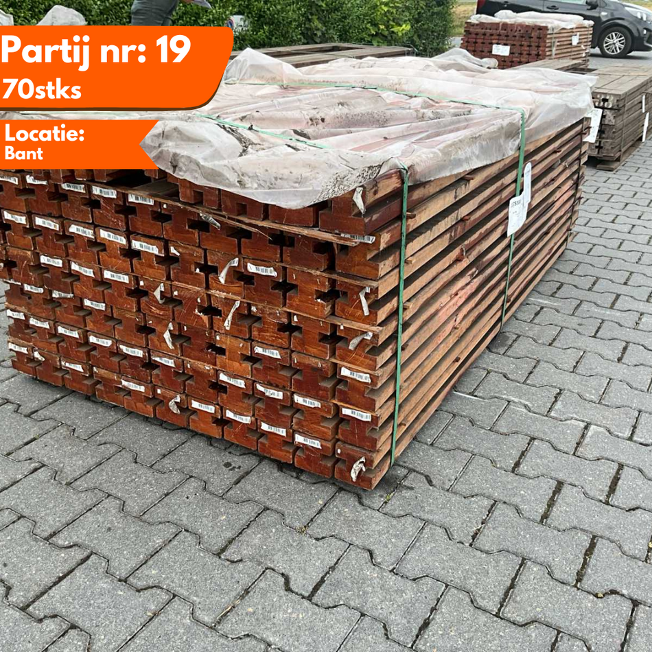 Bangkirai Schuttingpalen 2000x90x90mm