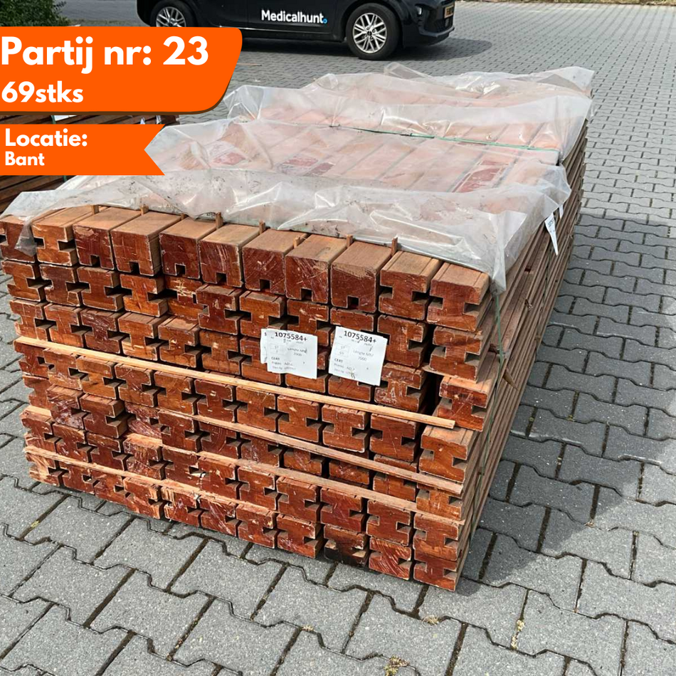 Bangkirai Schuttingpalen 2000x90x90mm