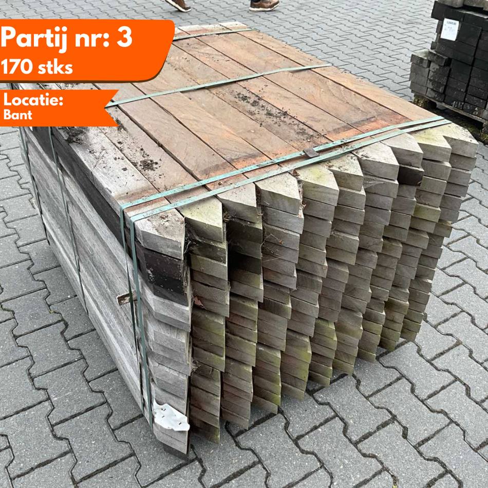 Hardhout Azobe Palen 1200x90x40mm