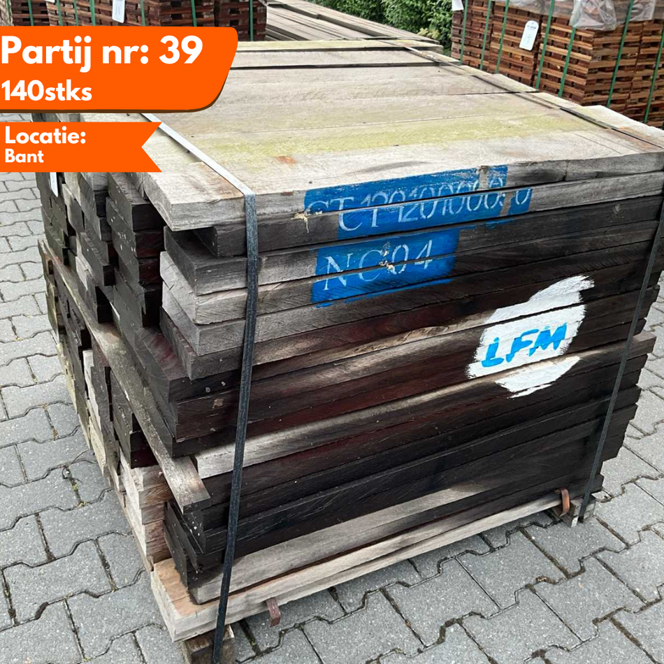 Hardhout Azobe Vlonderplanken 1090x150x38mm