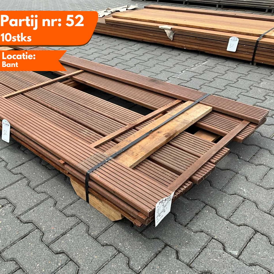 Hardhouten Vlonderplanken 2450x145x25mm