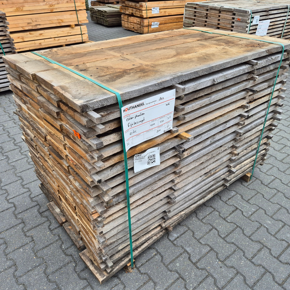 Eiken planken fijnbezaagd 1550x220x27mm