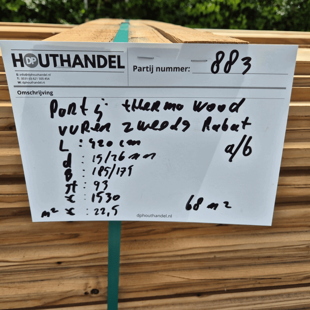 Thermo Vuren Zweeds Rabat 4200x185x19-26mm