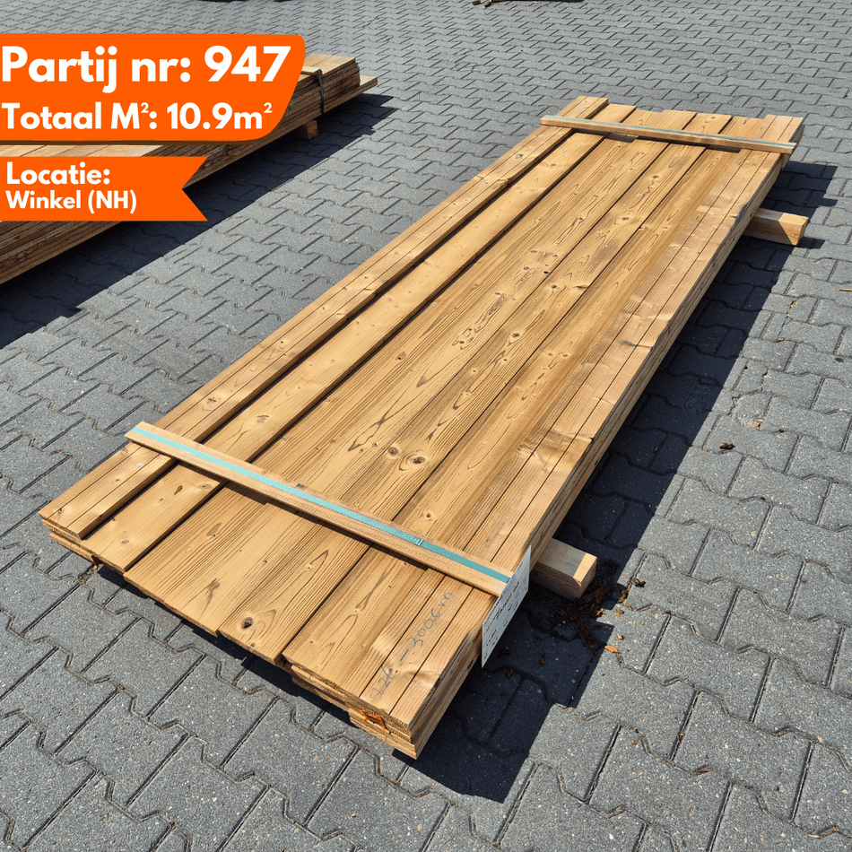 Thermo Vuren Geborstelde Plank 3000x140x18mm