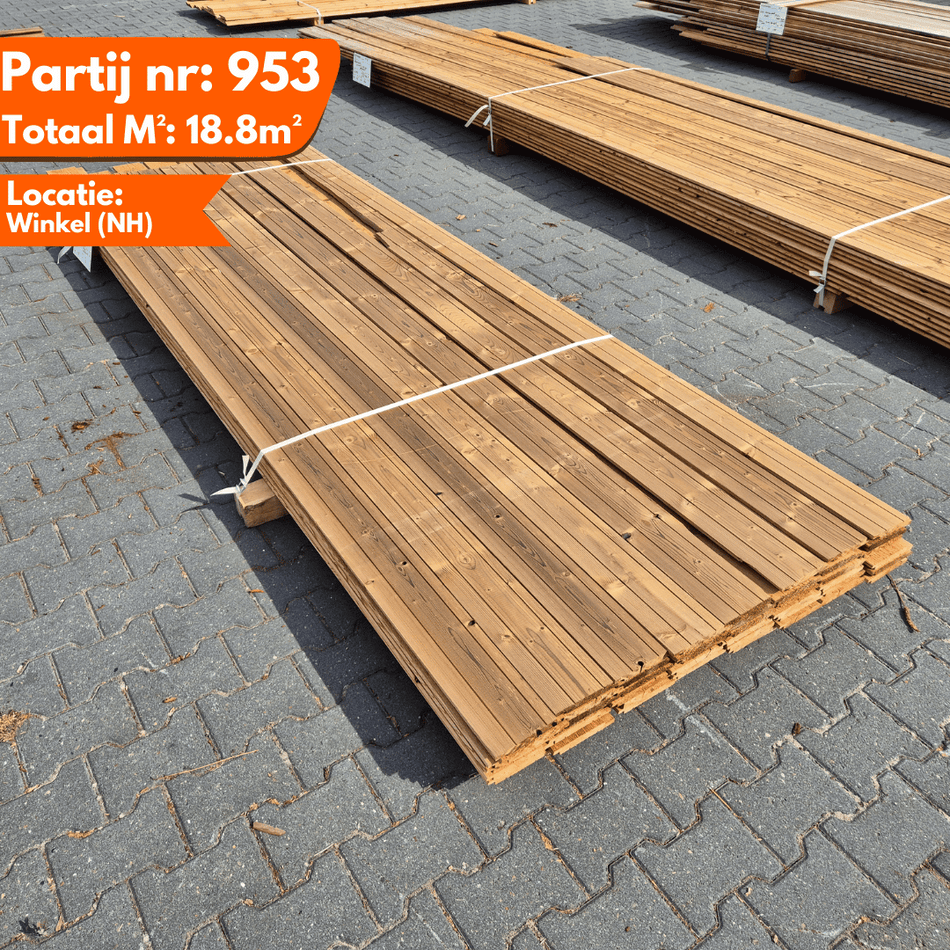 Thermo Vuren Channelsiding Geborsteld 3000-3300x140x19mm