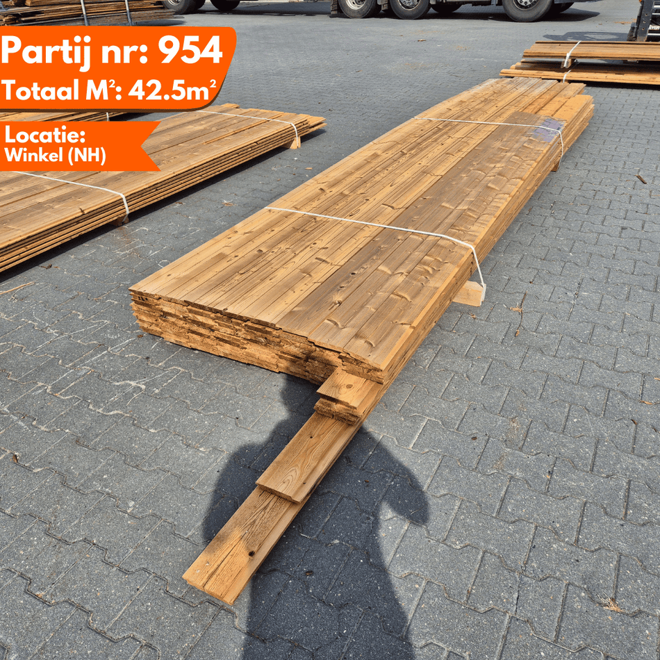 Thermo Vuren Channelsiding Geborsteld 4520-5100x140x18mm