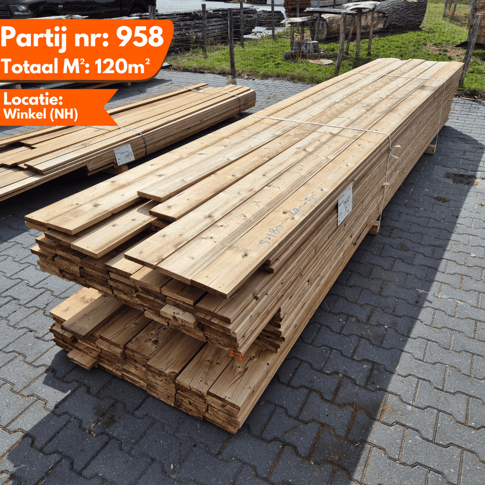 Thermo Vuren Vlonderplank 4800-5100x140x24mm