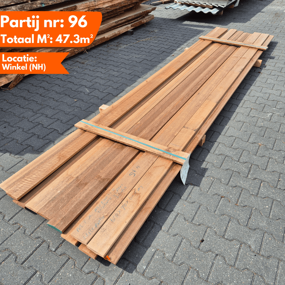 Partij Meranti Afdeklatten 4300x115x18-30mm