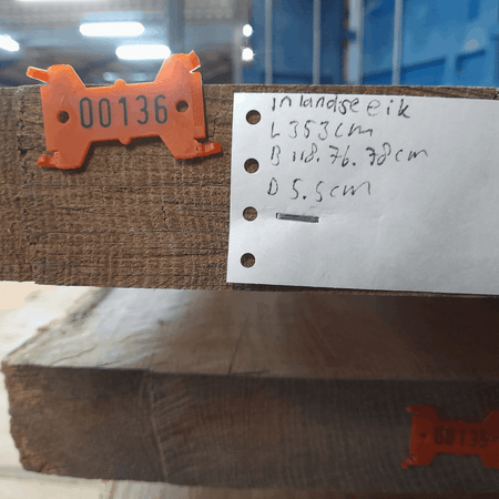Tafelblad boomstam  136 - Inlands Eiken 353x118-76-78x5.5cm