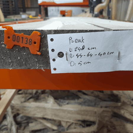 Tafelblad boomstam 138 - Beuken 248x44-64-40x5cm