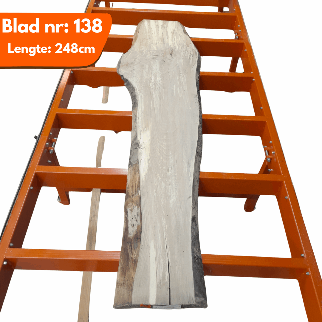 Tafelblad boomstam 138 - Beuken 248x44-64-40x5cm