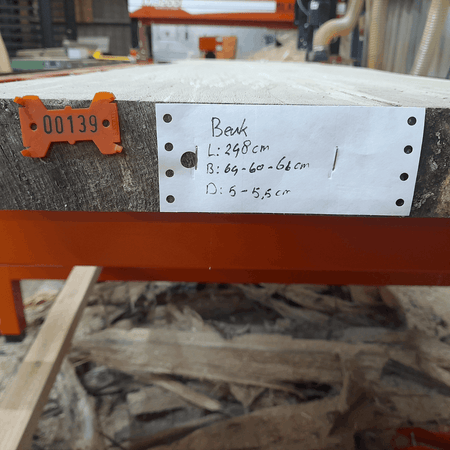 Tafelblad boomstam  139 - Beuken 248x64-60-61x5.5cm