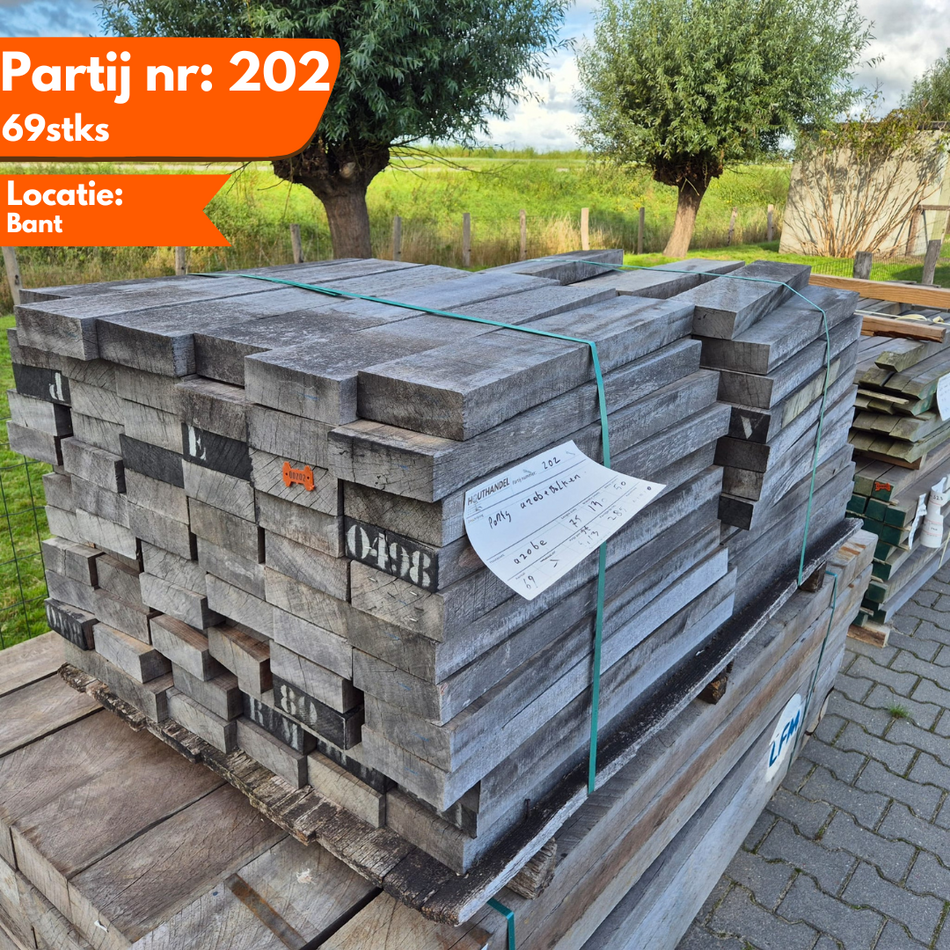 Hardhout Azobe Balken 750x130x50mm