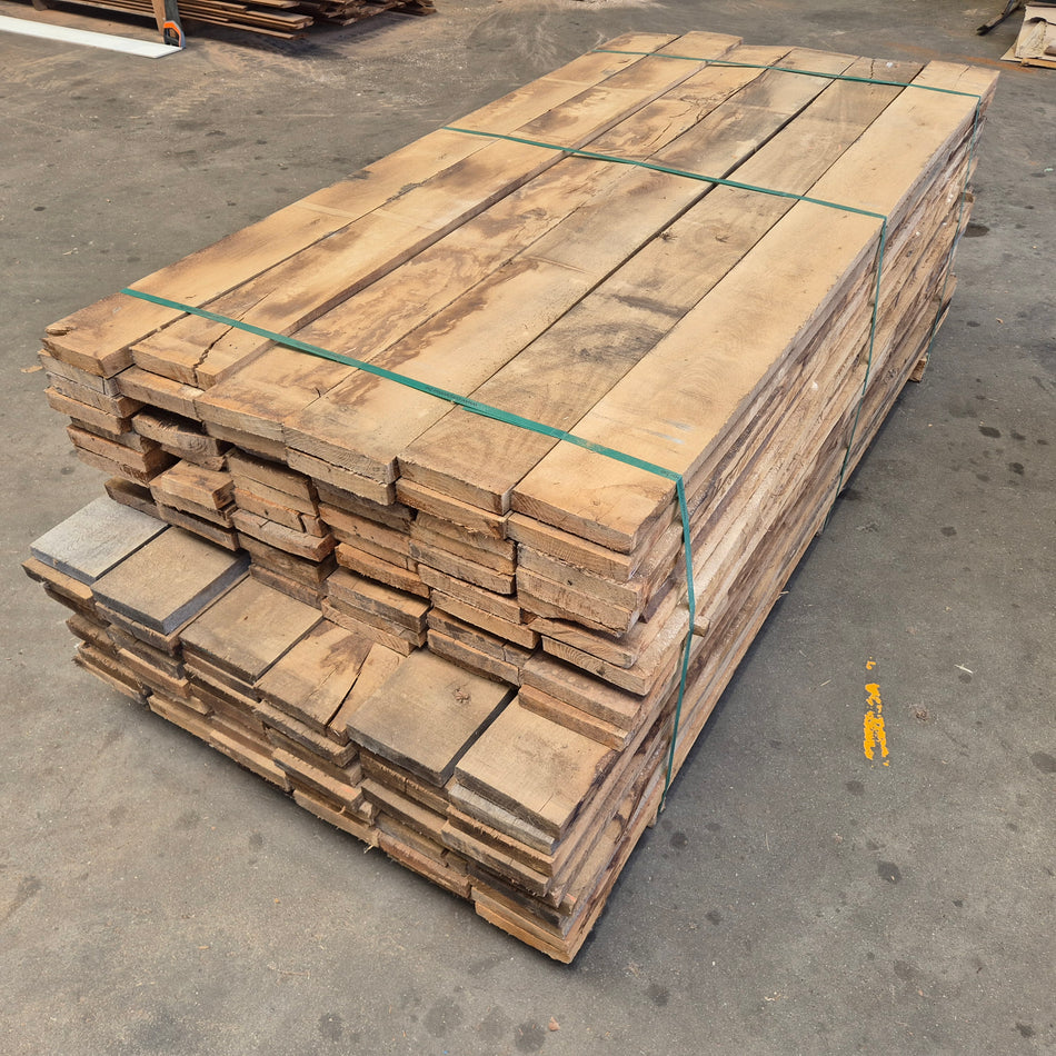 Partij Eiken planken 114st. Droog 1900-2100x160x27/30mm