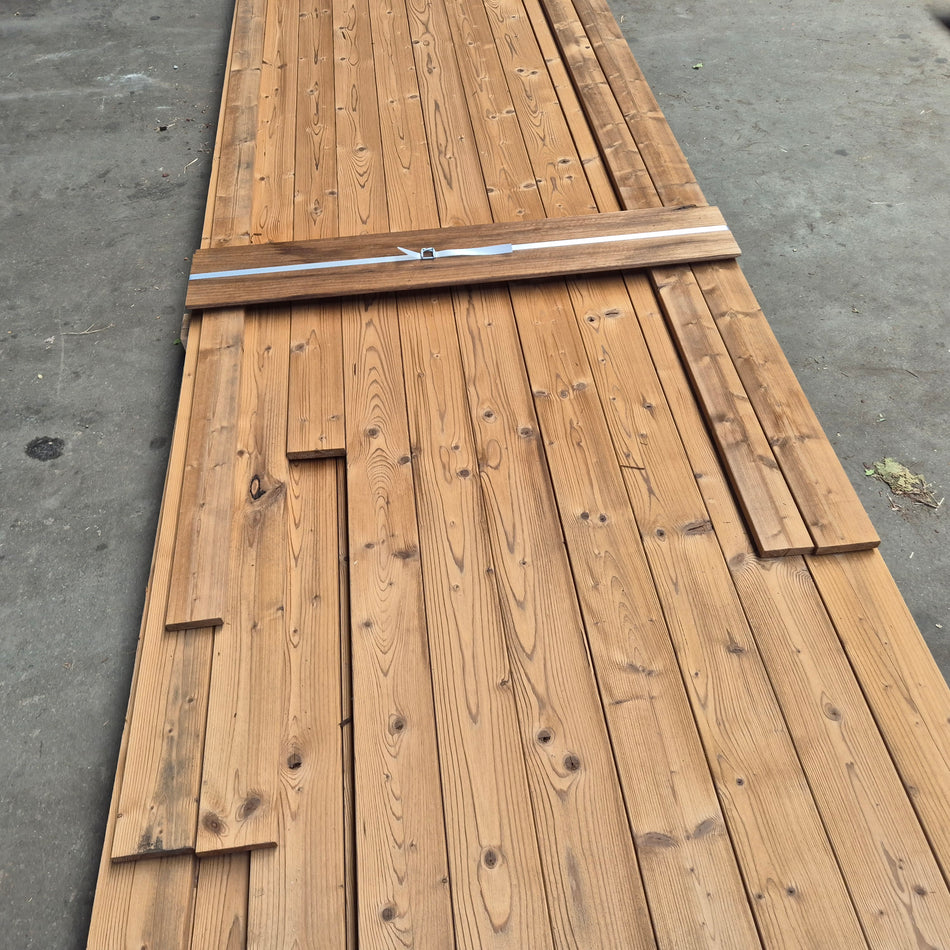 Mix partij! Thermo vuren channelsiding Geborsteld Halfhouts 3000 tot 5000x70 tot 120x18mm