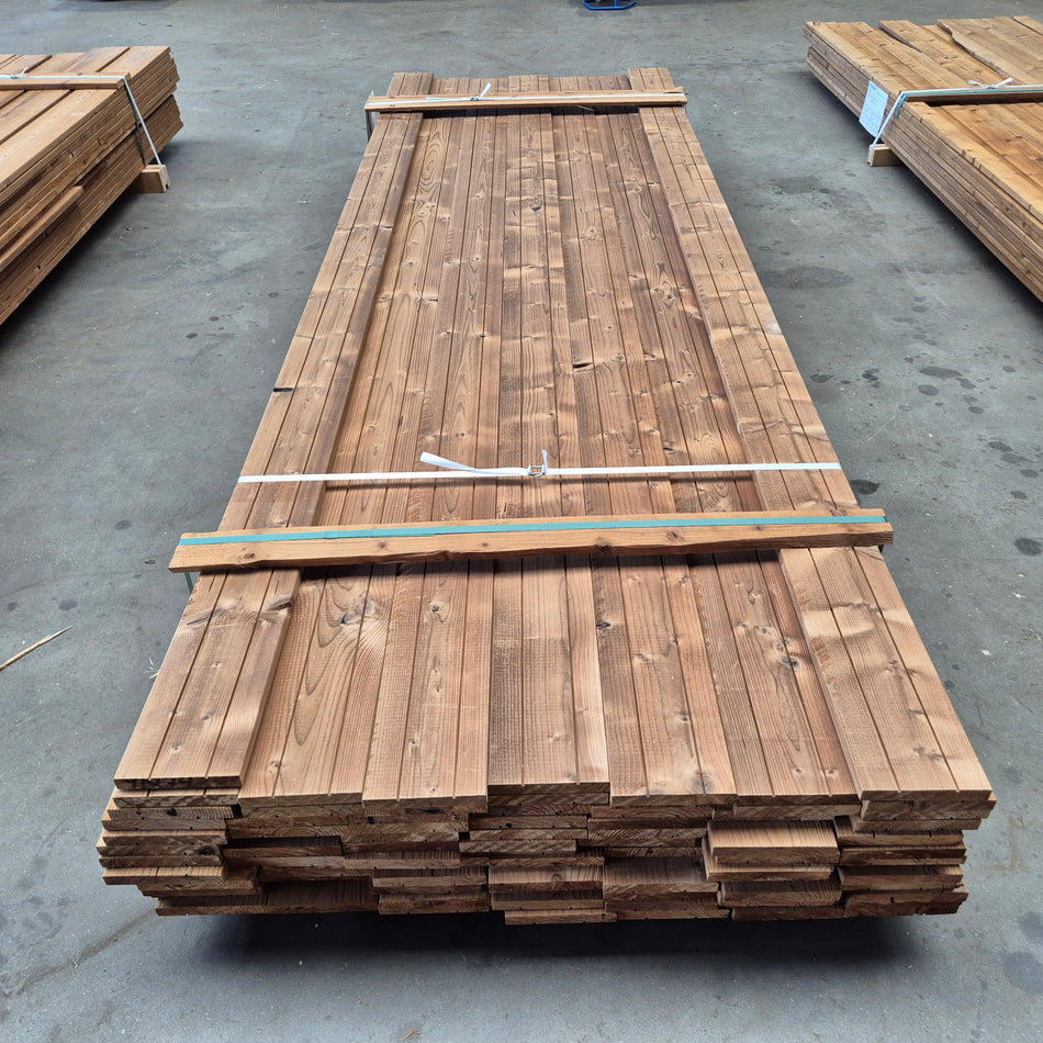 Thermo Vuren Geschaafde Plank Geborsteld 3000x140x19mm