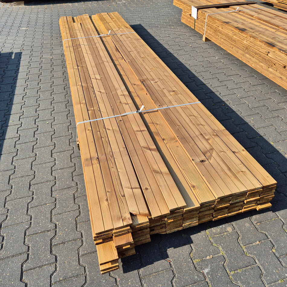 Partij Thermo Vuren Geborstelde Planken 4200x90x18mm