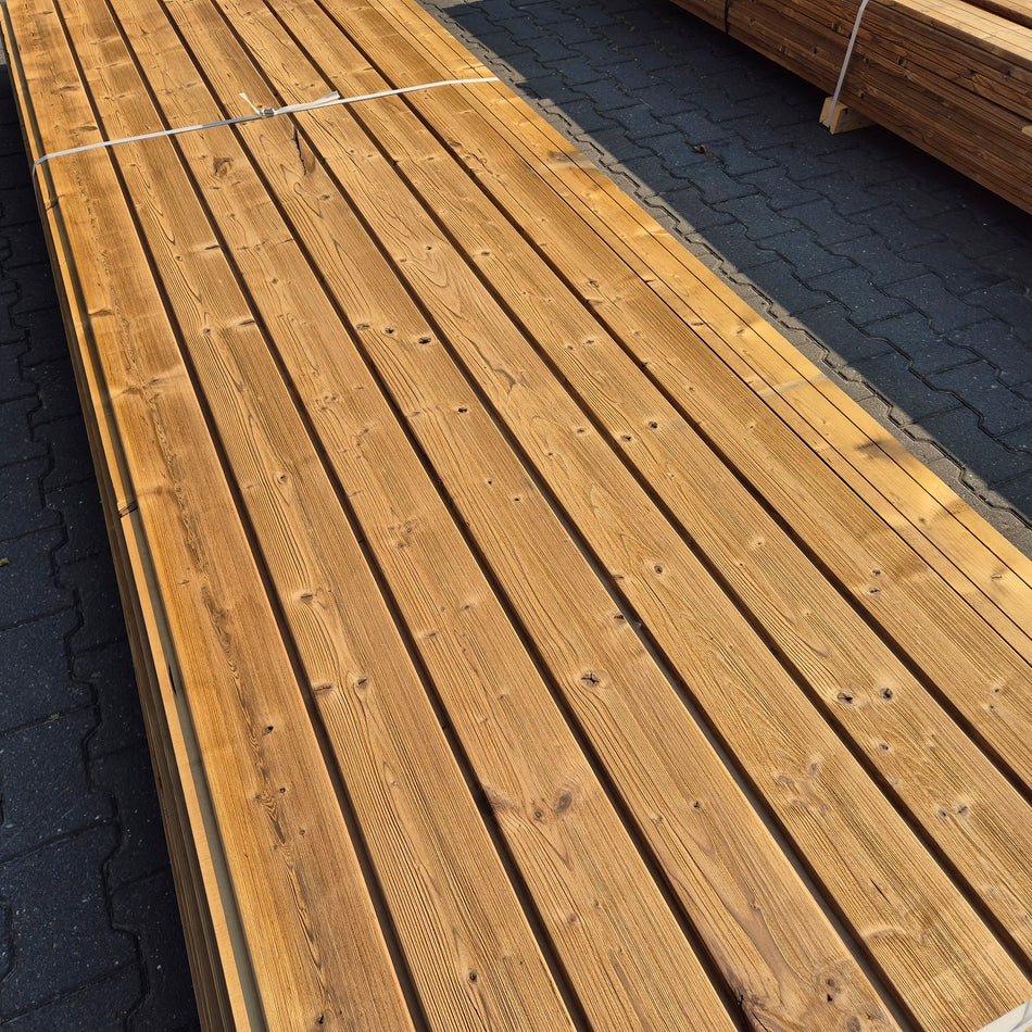 Partij Thermo Vuren Rabat planken Geborsteld 3600-3900-4200-4500-5400x140-130x19mm