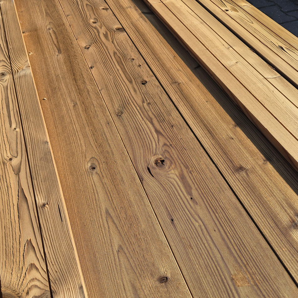 Partij Thermo Vuren Rabat planken Geborsteld 3000-3300-3600-4200x140x18mm
