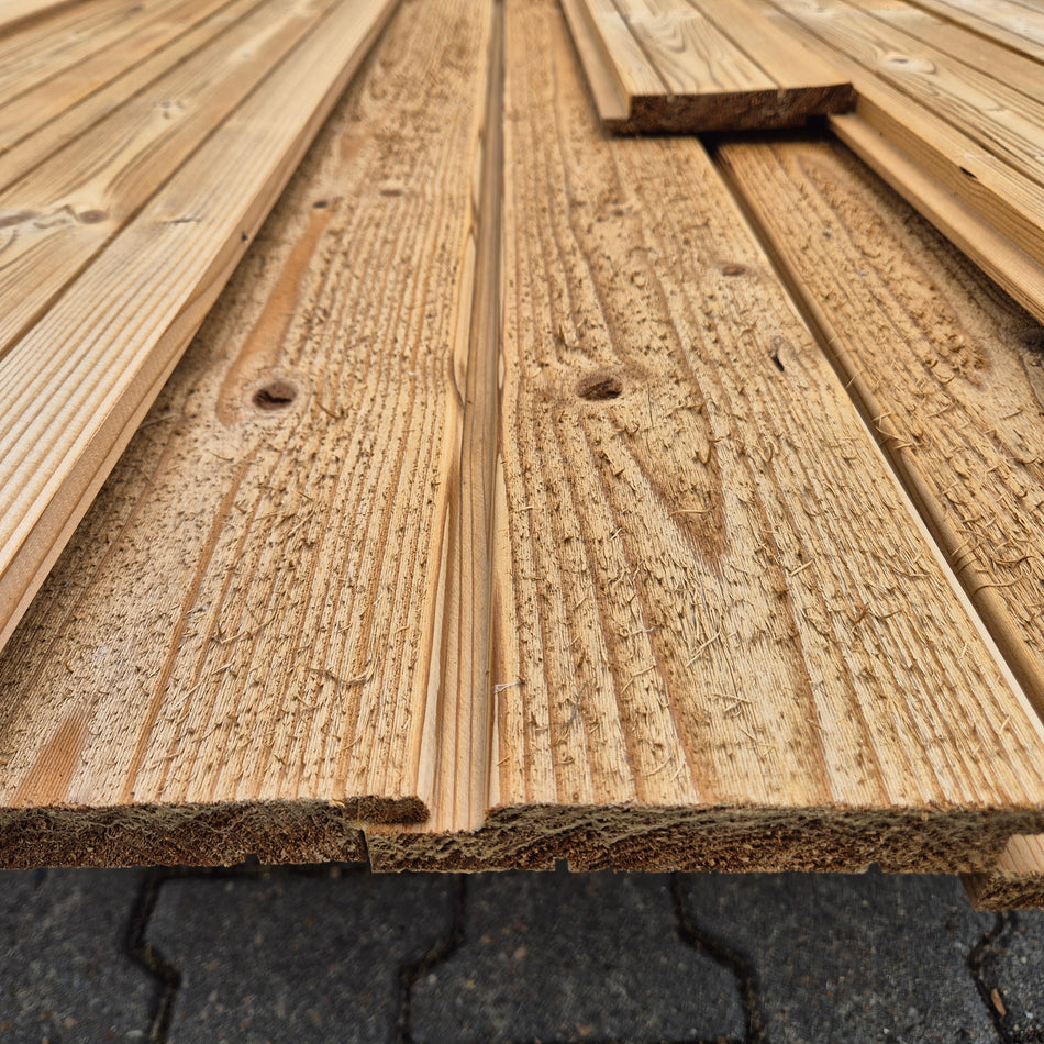 Partij Thermo Vuren halfhouts Rabat planken geborsteld 3900-4200-4800x140-130x19mm
