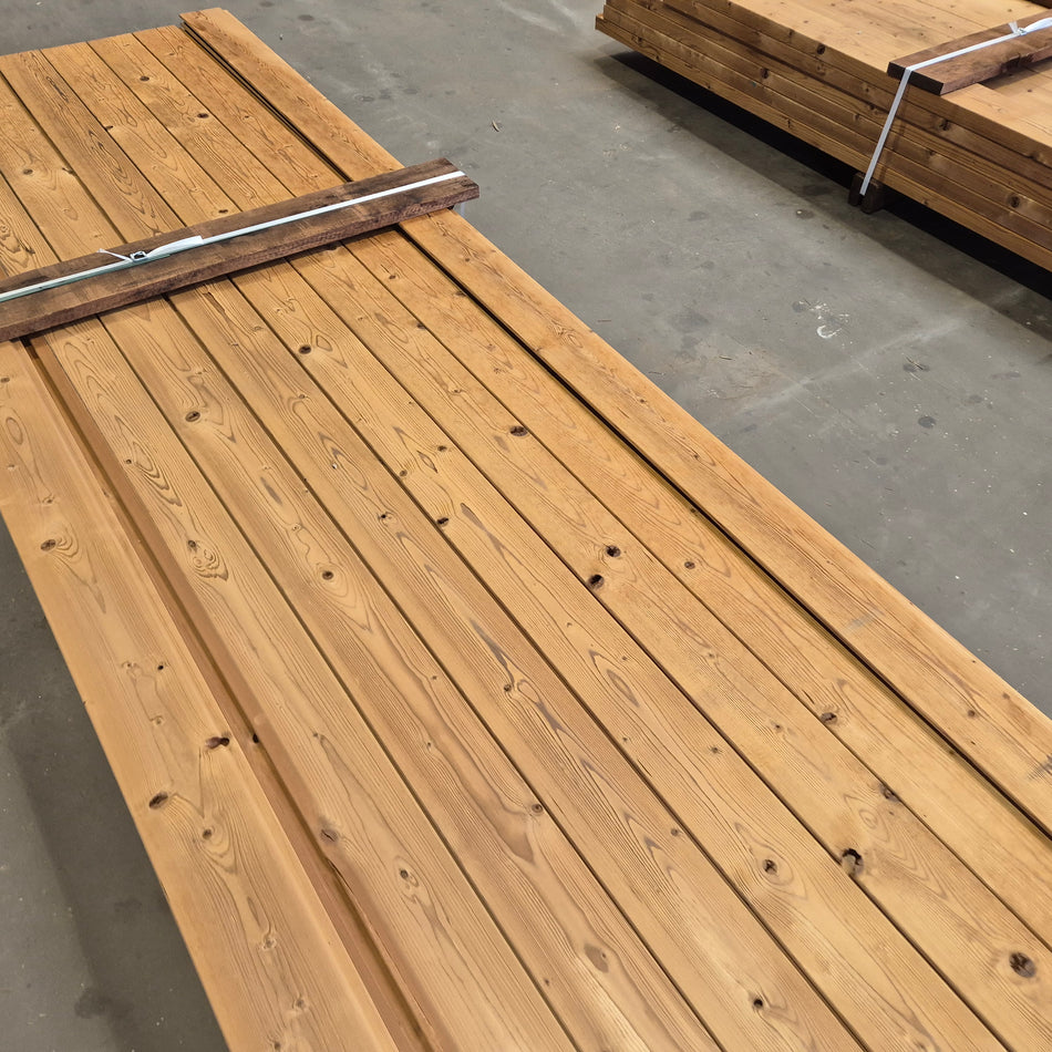 Partij Thermo Vuren halfhouts Rabat planken 5100x140-130x18mm