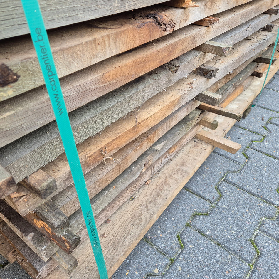 Partij Eiken planken 2000-2100-2300x160x27-30mm Windgedroogd