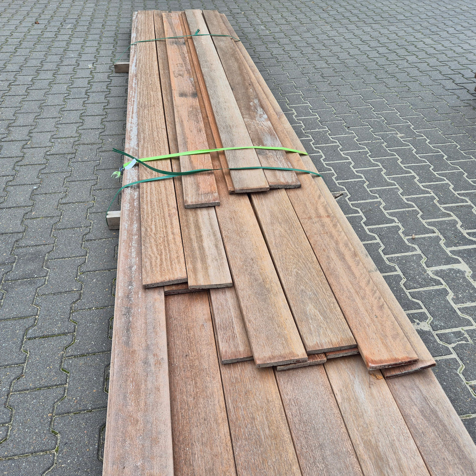 Partij Vlonderplanken Keruing 3050-3650-3950-4600-4900x145x19mm