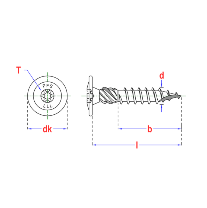 PFS Flenskophoutschroef T40 Ø8,0x40 | 50 stuks