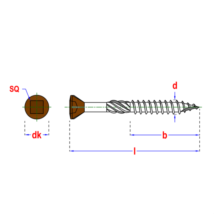 Hardhoutschroef BVZK-V Ø5x60 C2B | 200 stuks