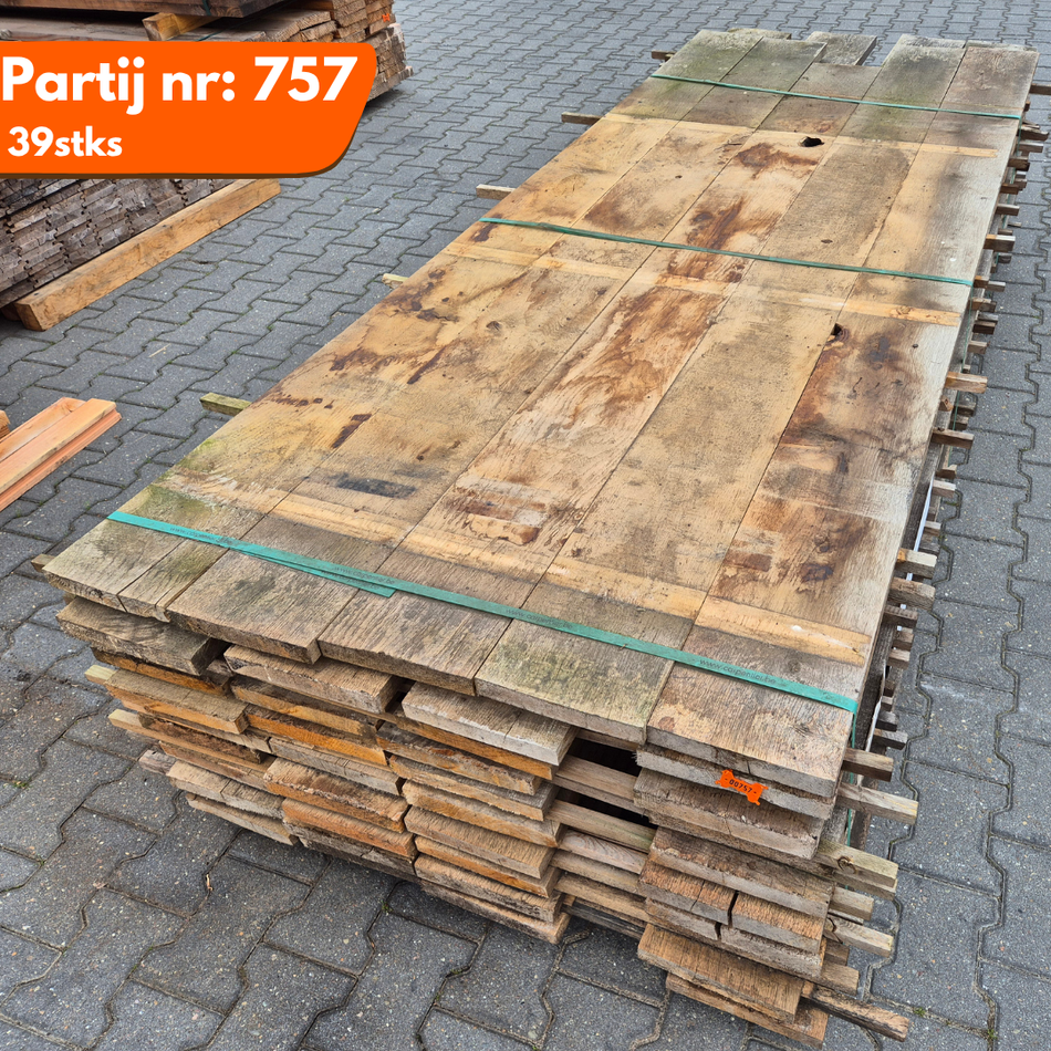 Eiken planken fijnbezaagd 2500-3000x200x27mm