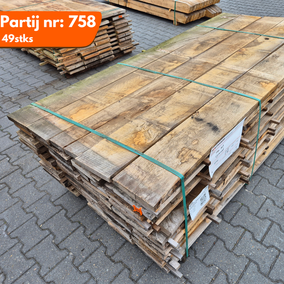 Eiken planken fijnbezaagd 1800-2100x200x27mm