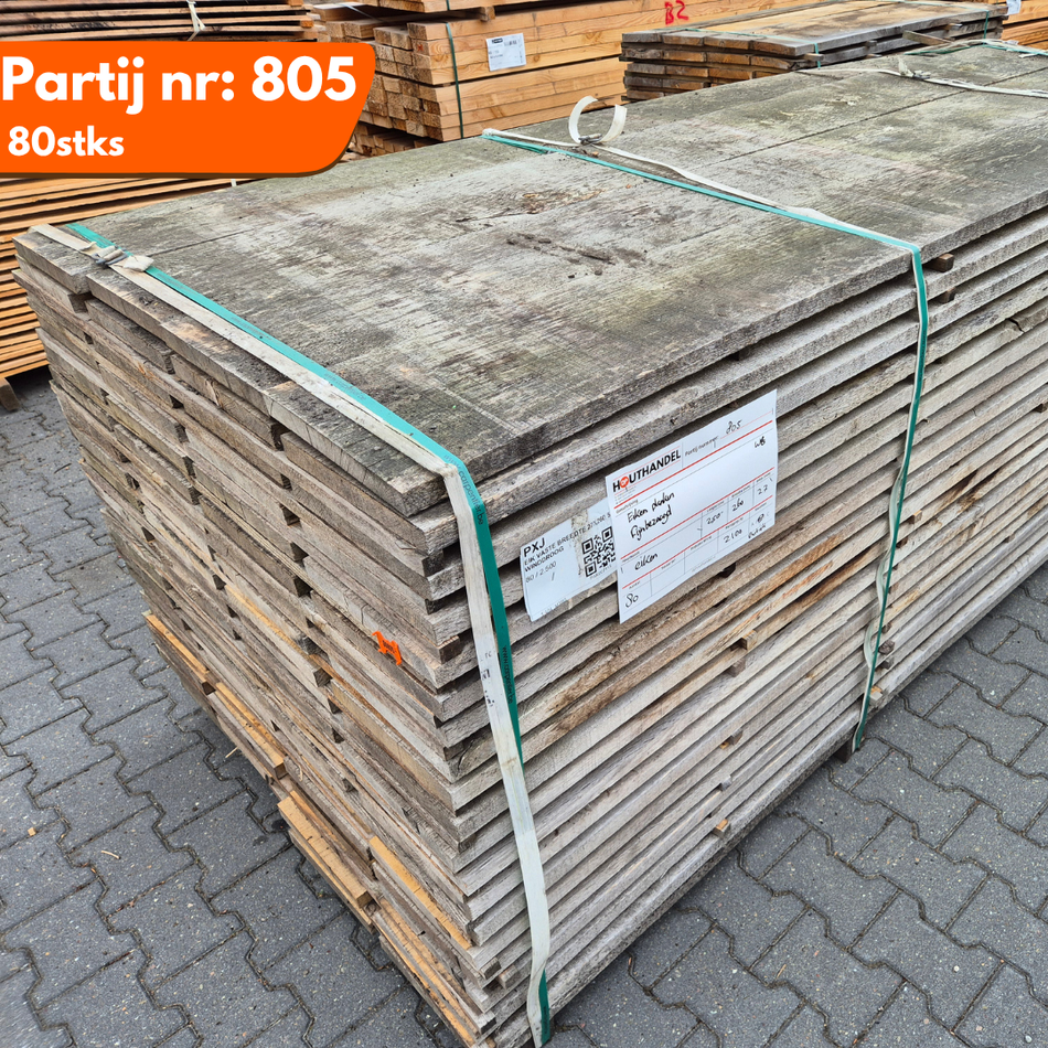 Eiken planken fijnbezaagd 2500x260x27mm