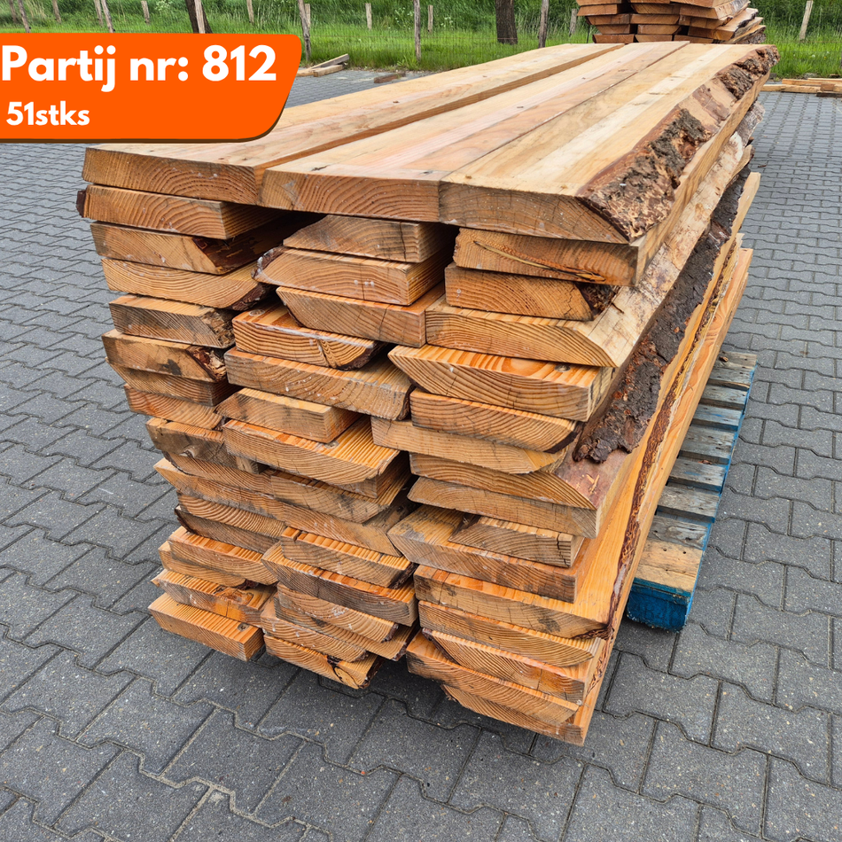 Partij Douglas Boomstamplanken (Gelakt) 2160x200-300x50mm