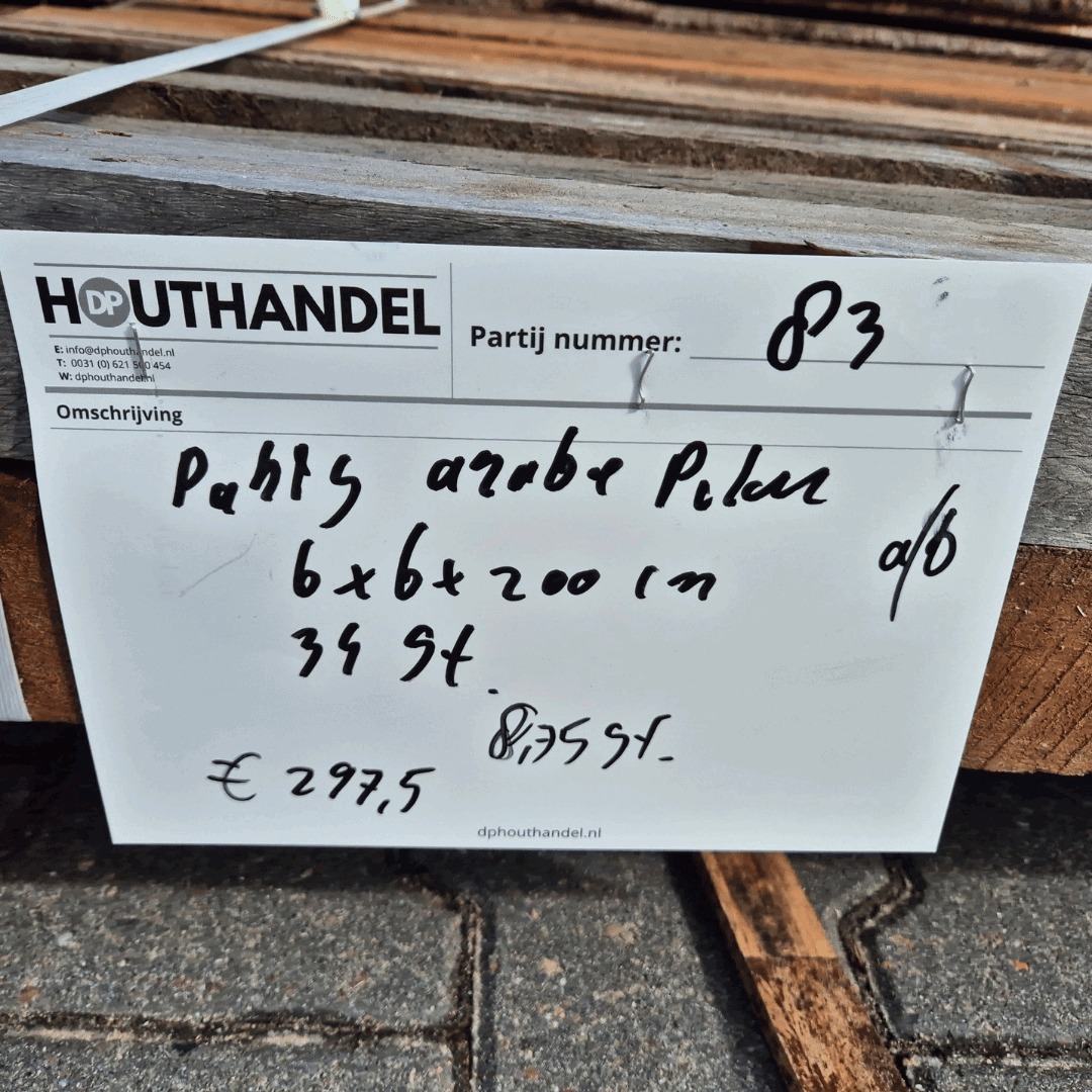 Partij Azobe Palen 2000x60x60mm