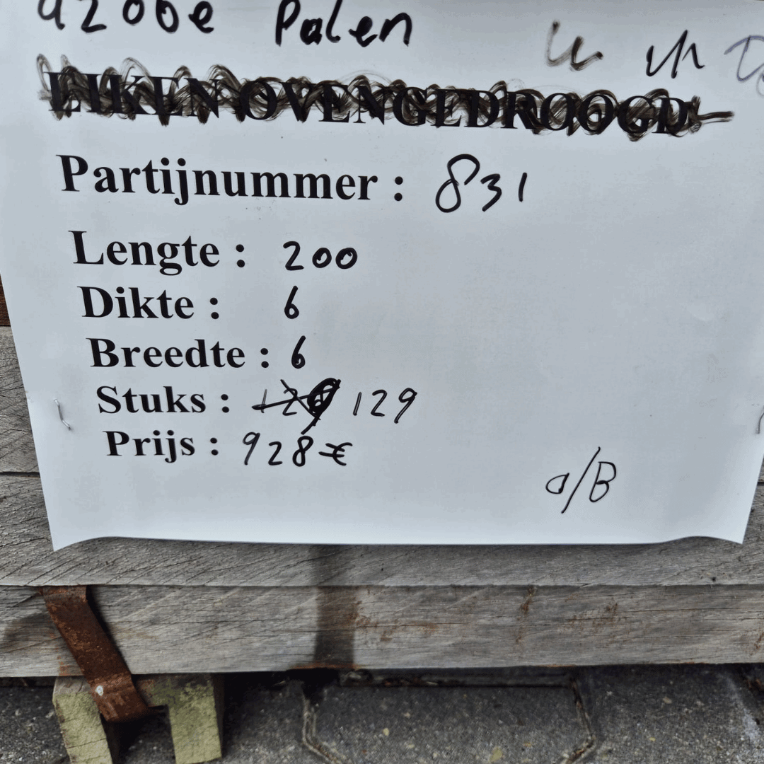 Partij Azobe Palen 2000x60x60mm