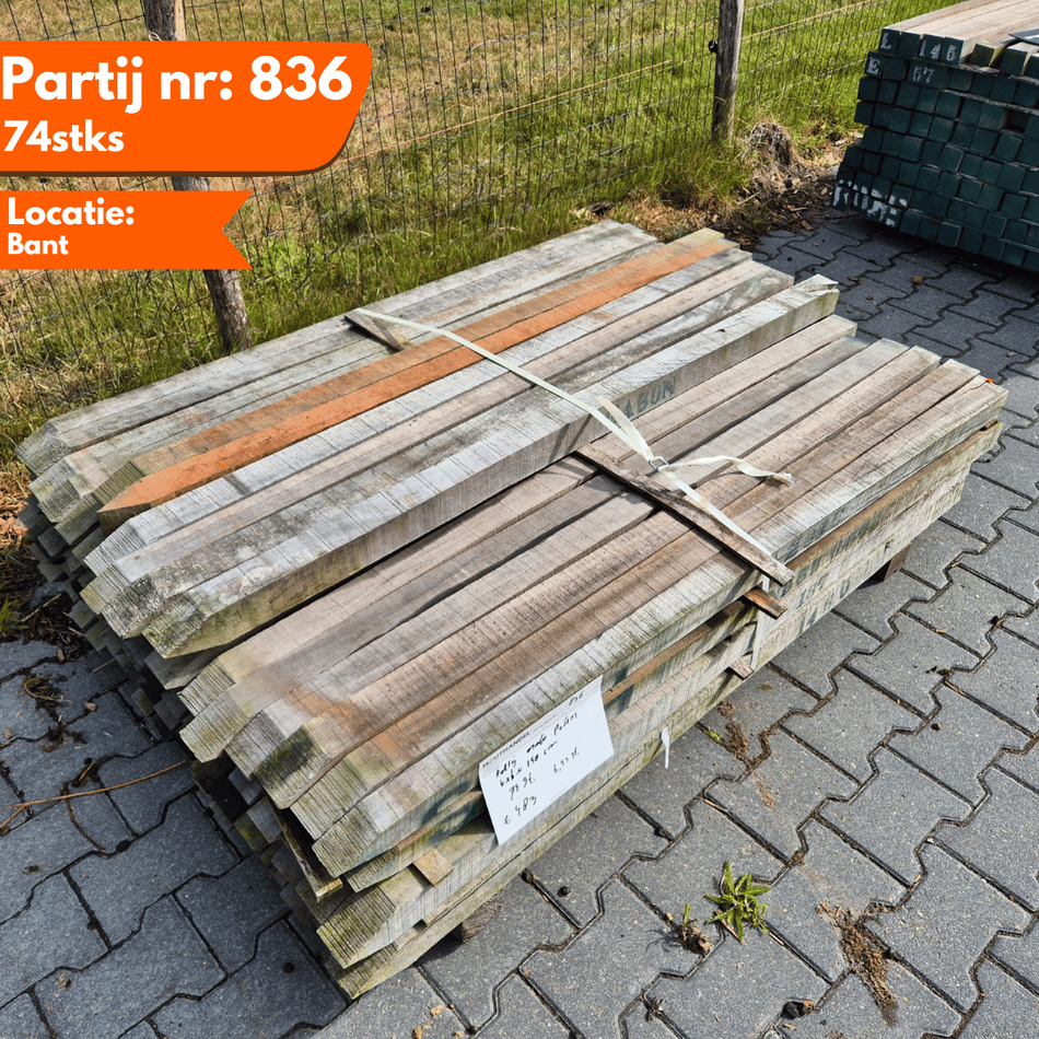 Partij Azobe Palen 1500x60x60mm