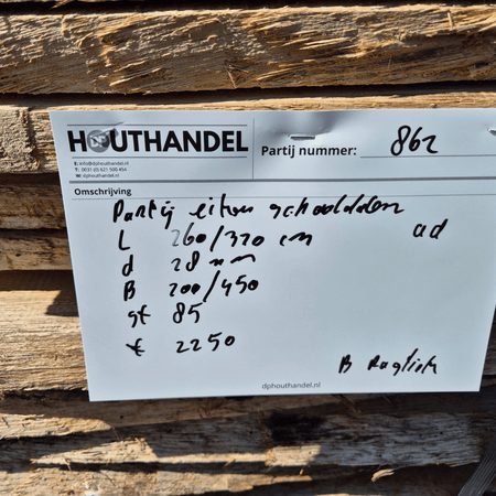 Eiken Schaaldelen 2600-3200x200-450x28mm