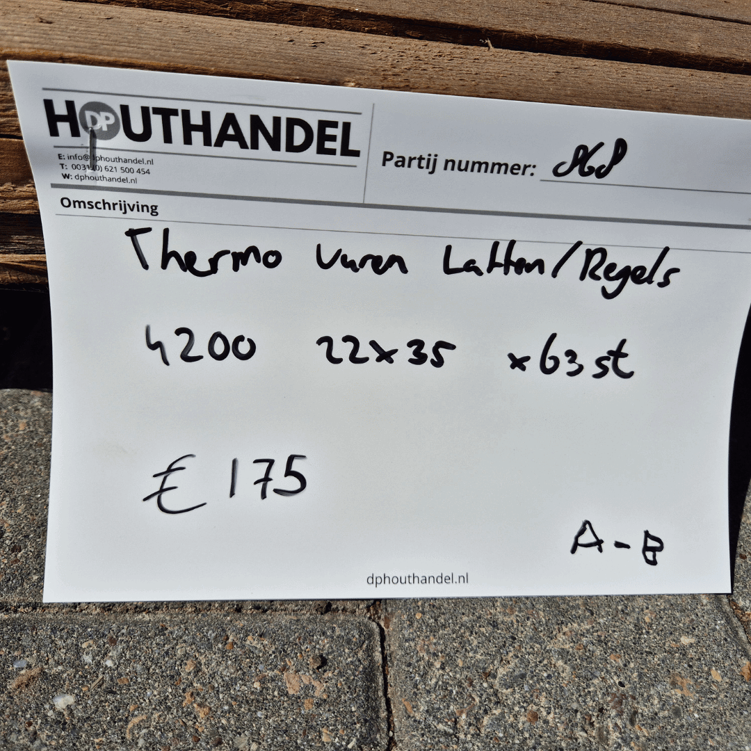 Thermo Vuren Latten/Regels 4200x22x35mm