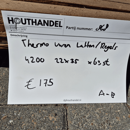 Thermo Vuren Latten/Regels 4200x22x35mm