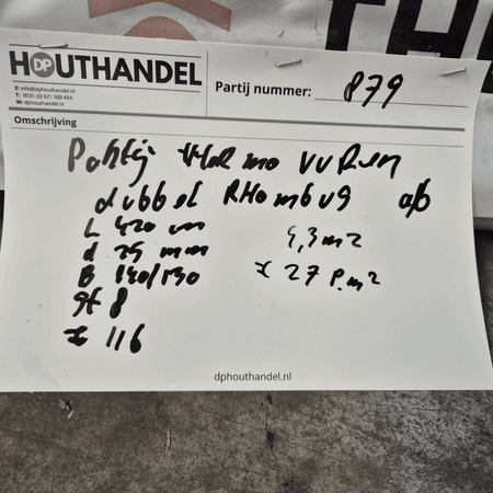 Partij 879 Thermo Vuren Dubbel Rhombus 4200x140x25mm