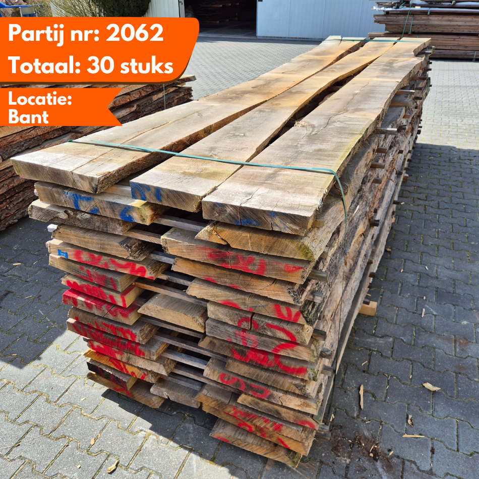Partij Duits Eiken Schaaldelen 4600x200-450x55mm Windgedroogd