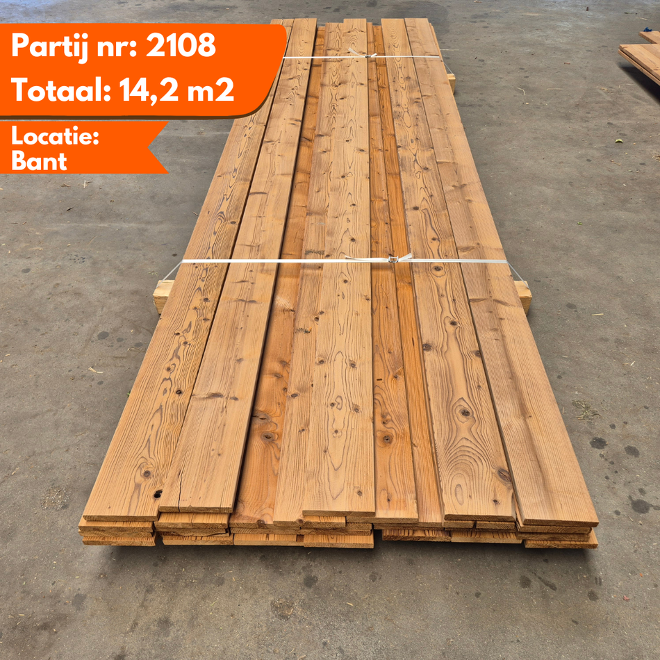 Thermo vuren channelsiding Geborsteld Halfhouts 3300x135x19mm