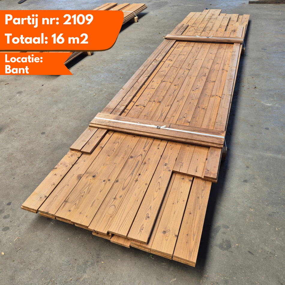 Mix partij! Thermo vuren channelsiding Geborsteld Halfhouts 3000 tot 5000x70 tot 120x18mm