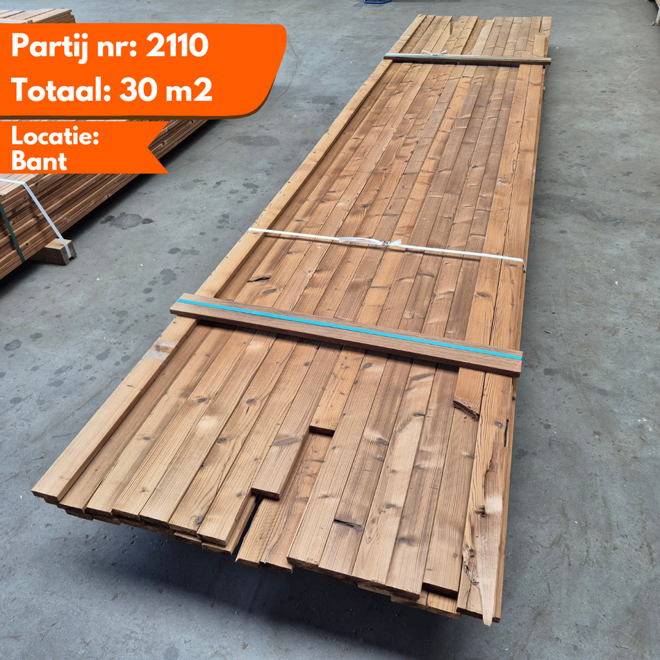 Thermowood Vuren Latten Geborsteld 4800-4200x66x19mm