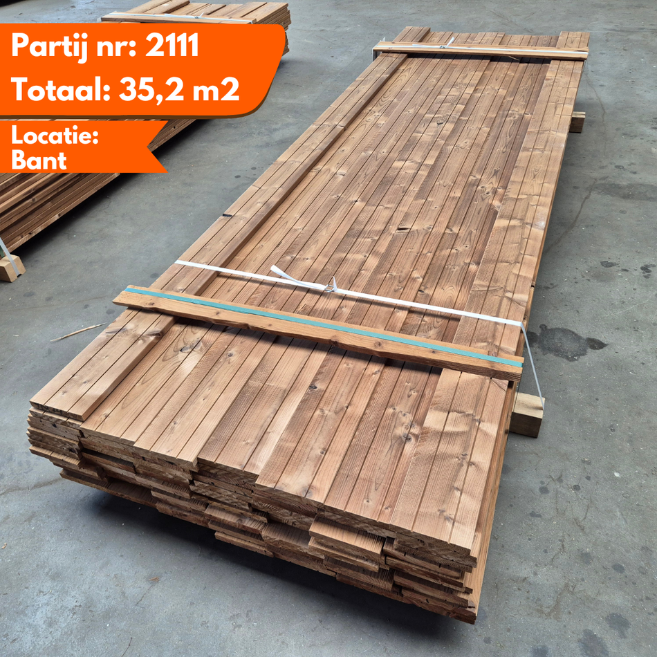 Thermo Vuren Geschaafde Plank Geborsteld 3000x140x19mm