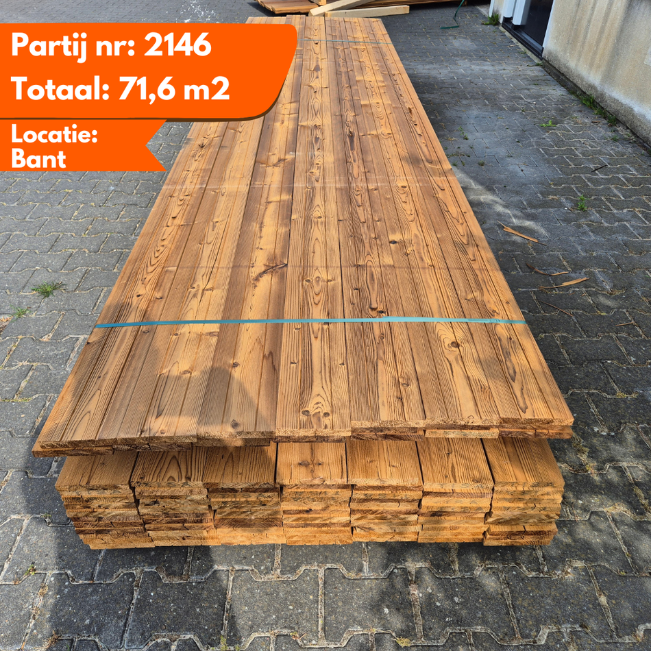 Partij Thermo Vuren Geborstelde Planken 3300-3600-4200x140x18mm