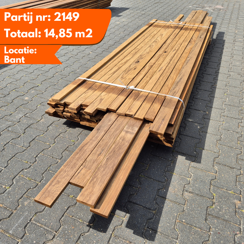 Partij Thermo Frake Barcode Geschaafde Plank 2750tot4550x66tot140x18mm
